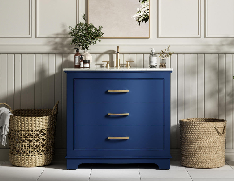 Home Living Knox 36" Single Bathroom Vanity, Blue