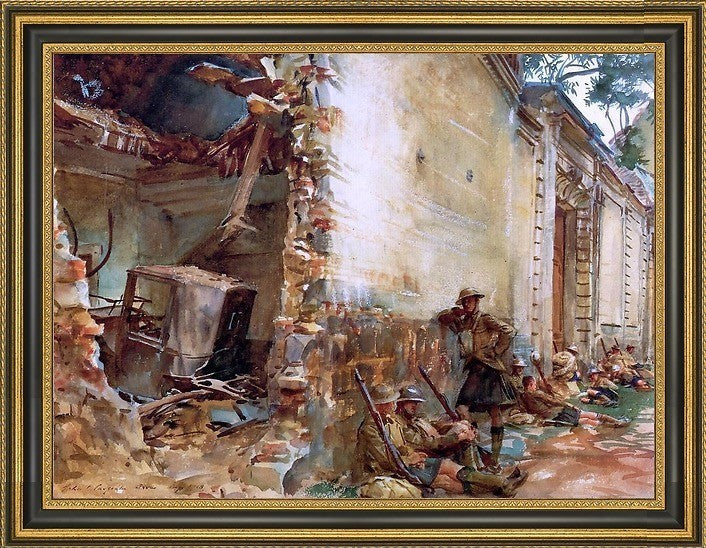 John Singer Sargent Street in Arras Framed Premium Canvas Print, 18"x24"