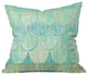 Cori Dantini Turquoise Scallops Outdoor Throw Pillow, 16x16x4