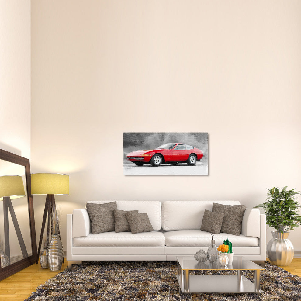 "1968 Ferrari 365 GTB4 Daytona Watercolor" Fine Art Print
