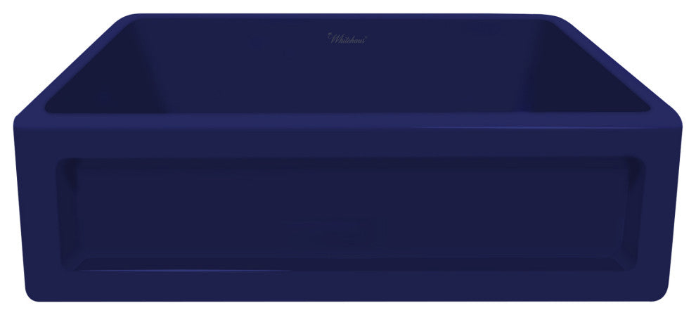 Whitehaus WHQ5550-BLUE 33 Inch Reversible Farmhouse Kitchen Fireclay Sink