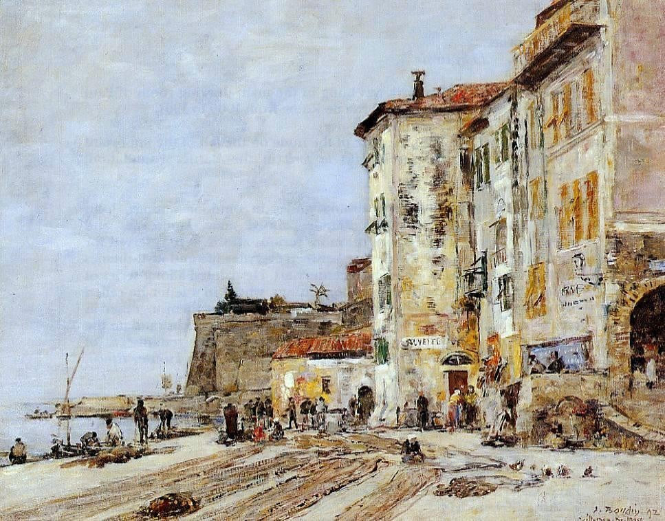 Eugene-Louis Boudin Quay at Villefranche - 21" x 28" Premium Canvas Print
