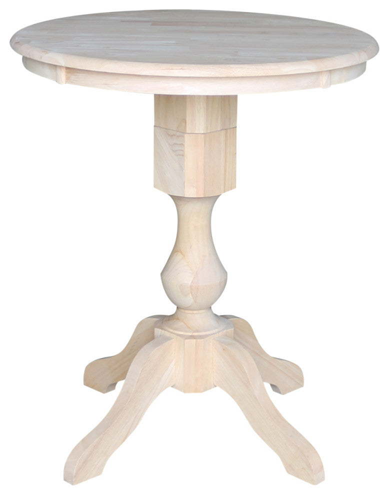 Round Top Pedestal Table, Unfinished, 30 Inch Round
