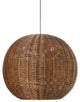 Handwoven Wicker Ball Pendant Light, Natural, Brown