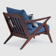 Vaughn Sunbrella Outdoor Patio Club Chair, Bliss Ink
