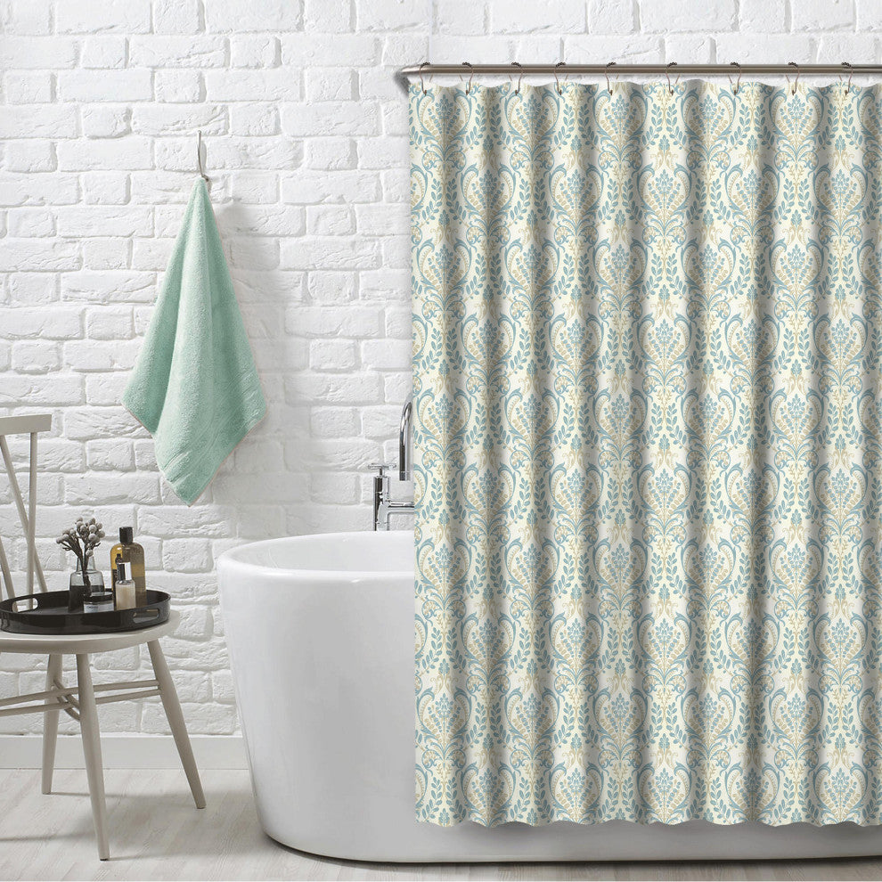 Damask Blue Vince Shower Curtain, 72"x72"