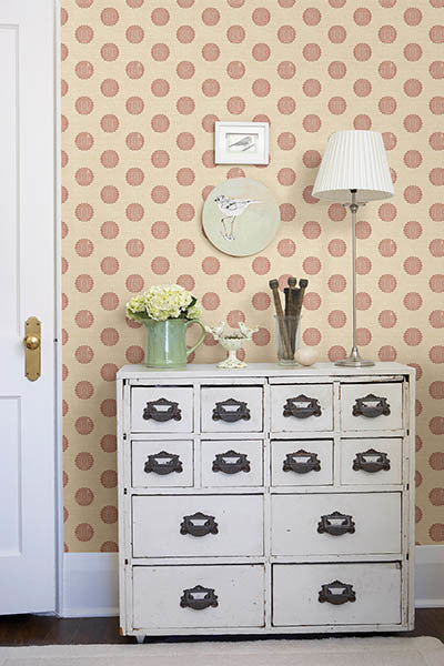 Floral Medallion Wallpaper, Dusty Rose, Bolt