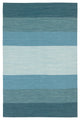 India Contemporary Area Rug, Blue, 5'x7'6" Rectangle