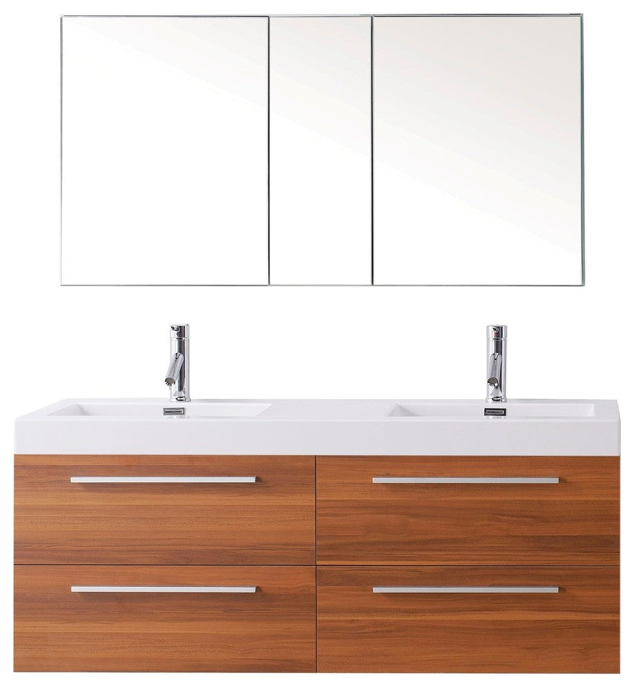 Finley 54" Double Bathroom Vanity Set, Plum, Polished Chrome Faucet