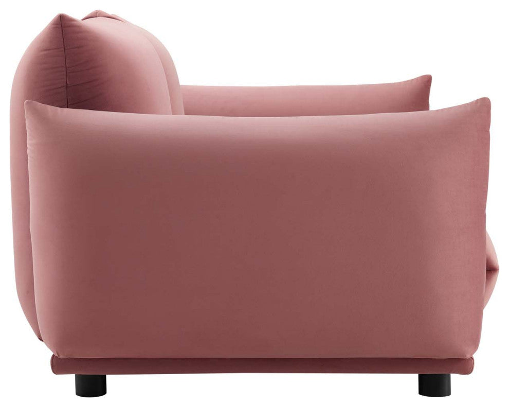 Copious Performance Velvet Loveseat Dusty Rose