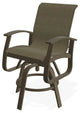 Belle Isle Sling Balcony Height Outdoor Swivel Chair, Elevation Stone/Beachwood