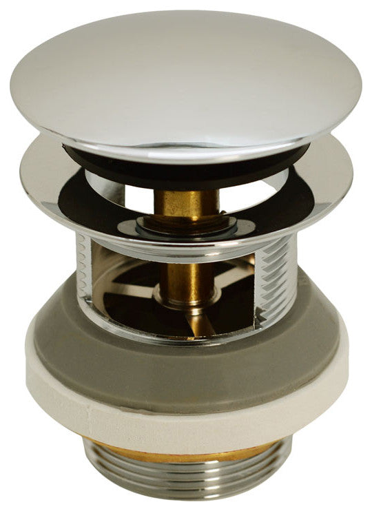 1-1/2" NPSM Tip-Toe Bathtub Drain with Illusionary No-Hole Faceplate, Polished Nickel