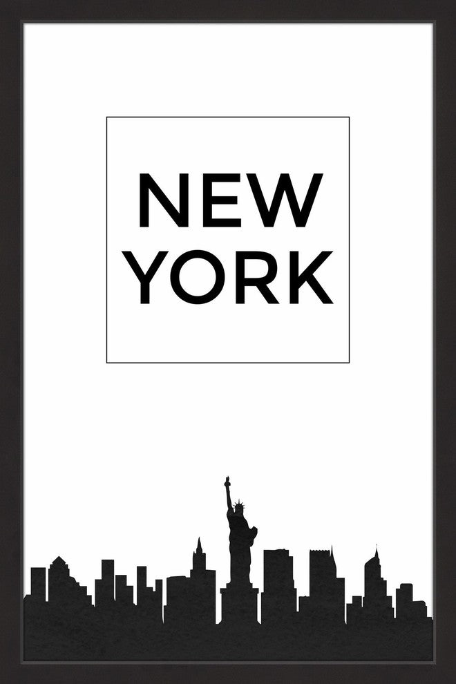 "NY Black" Framed Painting Print, 12x18