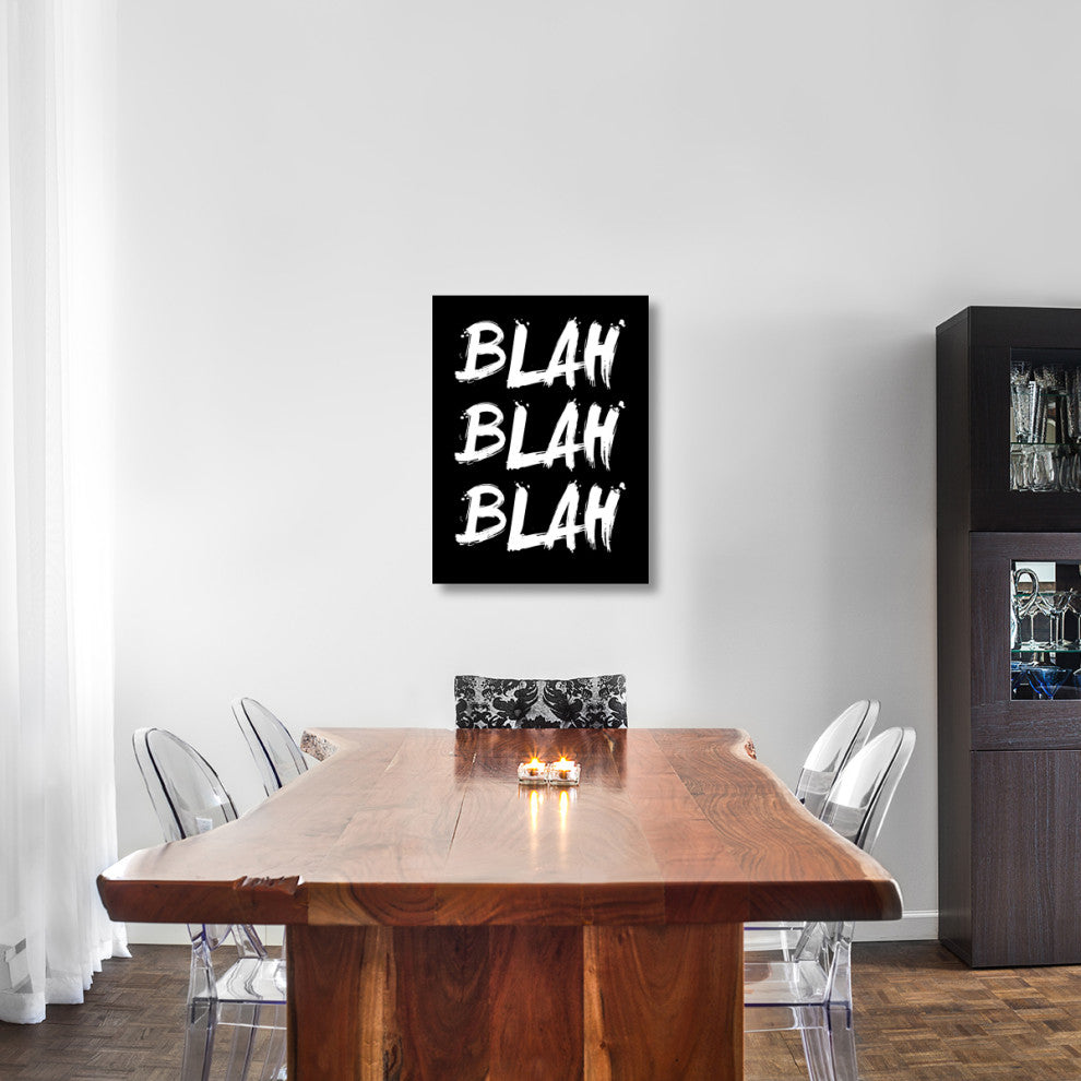 "Blah Blah Blah Poster Black" Fine Art Print