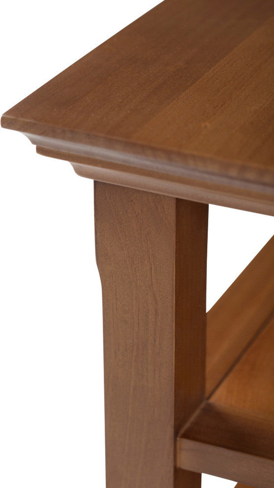 Acadian Solid Wood 19" Square Rustic End Table, Light Golden Brown