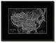 China Japan Korea Vintage Monochrome Map Canvas, 16"x21"