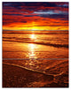 "Colorful Sunset Mirrored in Waters" Beach Metal Wall Art, 3 Panels, 28"x36"