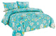 Tache Cotton Butterfly Wonderland Foral Colorful Cotton Blue Duvet Set, Queen
