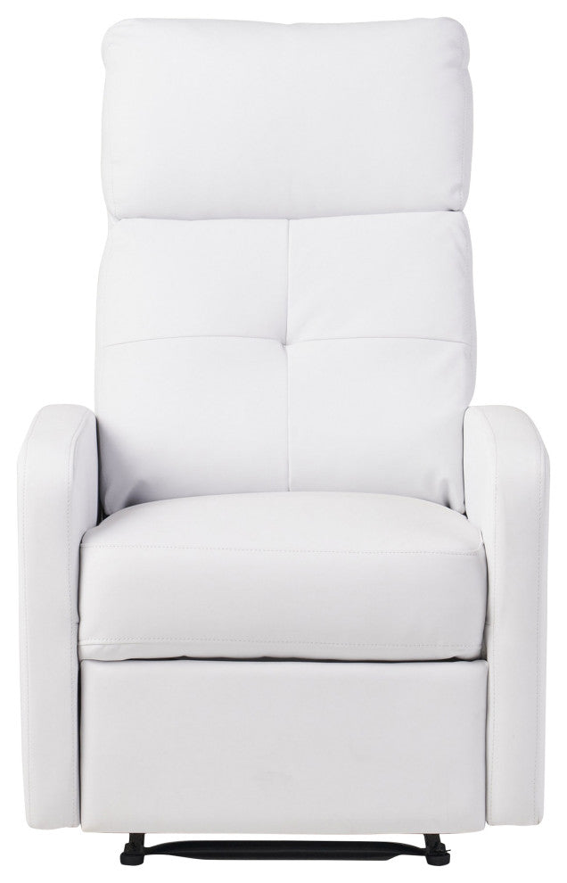 GDF Studio Teyana White Faux Leather Recliner