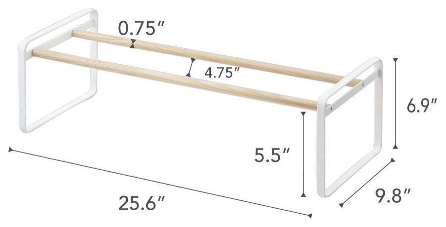 Plain Low-Profile Shoe Rack, White