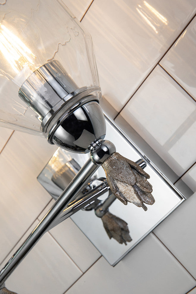 Felice 2 Light Vanity Light, Polished Chrome Finial 1 Silver