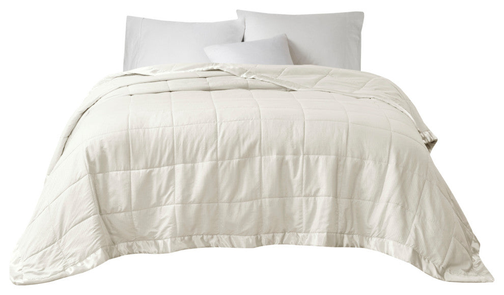 Madison Park Solid Embossed Microfiber Premium Oversized Blanket, Full/Queen