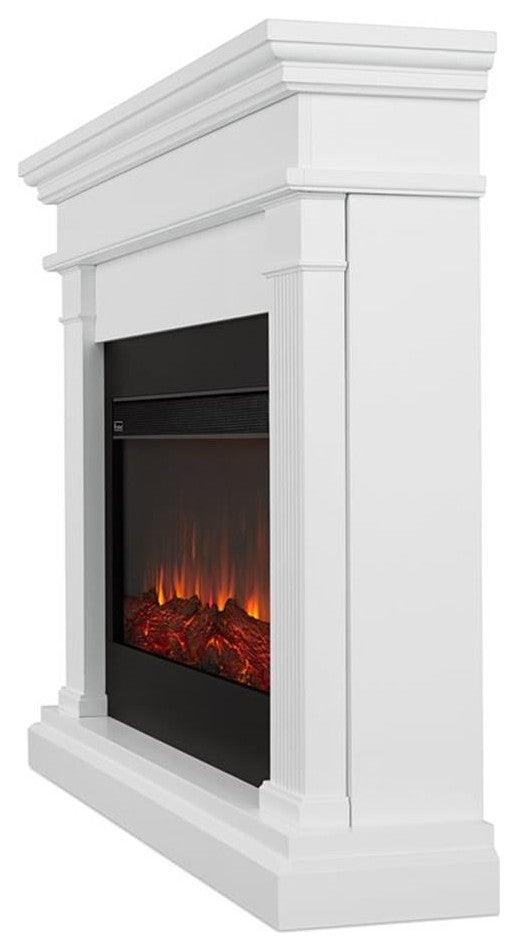 Real Flame Beau Amish Style Solid Wood Electric Fireplace in White