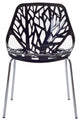 Modern Contemporary Kitchen Dining Side Chair Black, Outdoor and Indoor