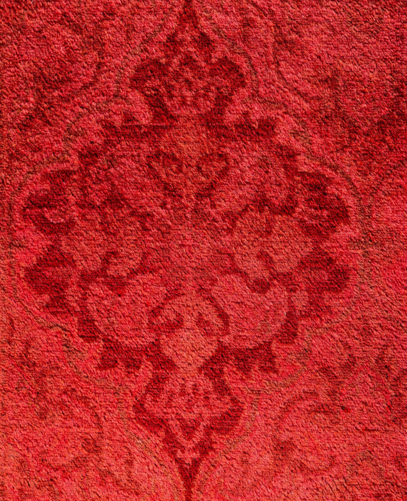 Overdyed One-of-a-Kind Hand-Knotted Area Rug Red, 2' 6" x 13' 9"