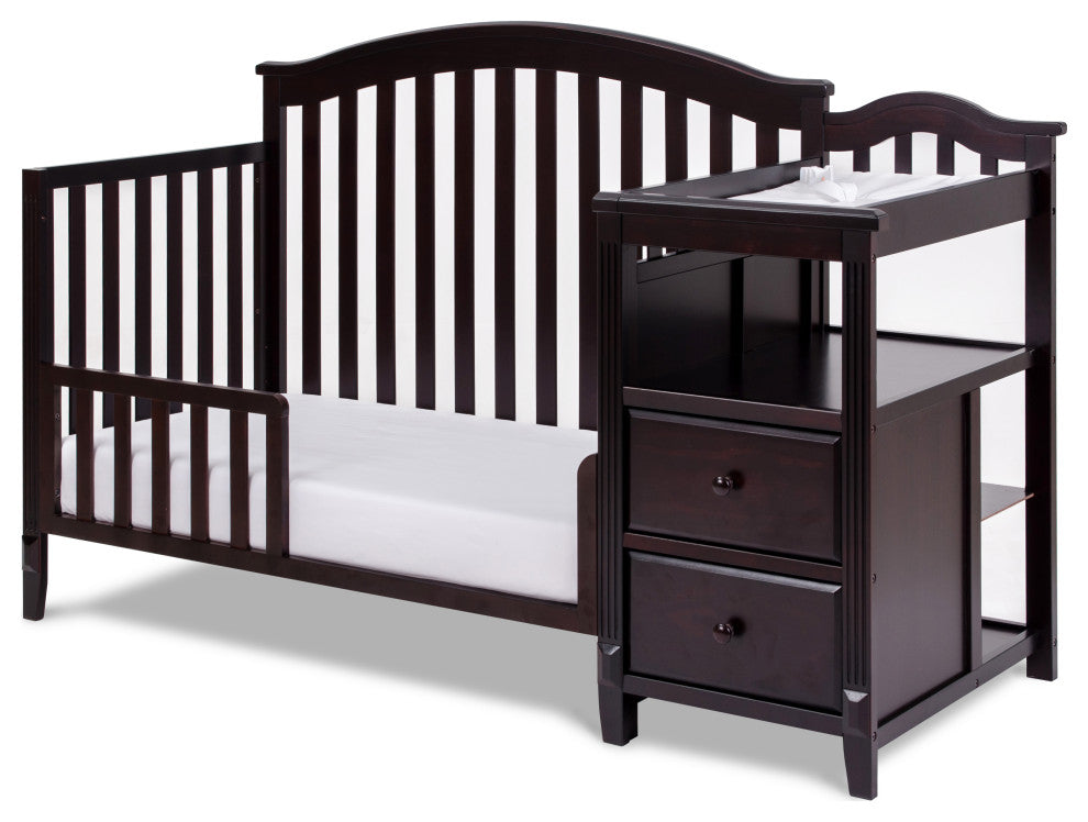 Kali 4-in-1 Convertible Crib, Espresso, With Changer (2 Drawers)