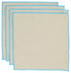 Monogrammed Jute Napkins Turquoise Trim (Set Of 4), White Thread, Shelly Font, F