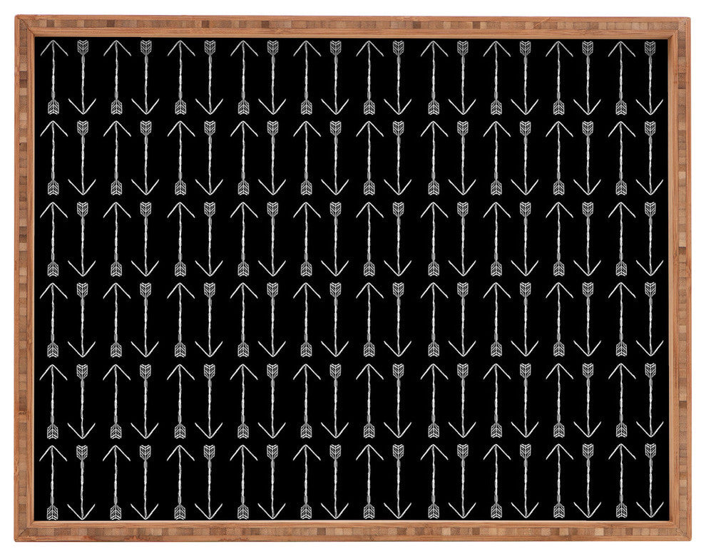 Allyson Johnson Black Arrows Rectangular Tray