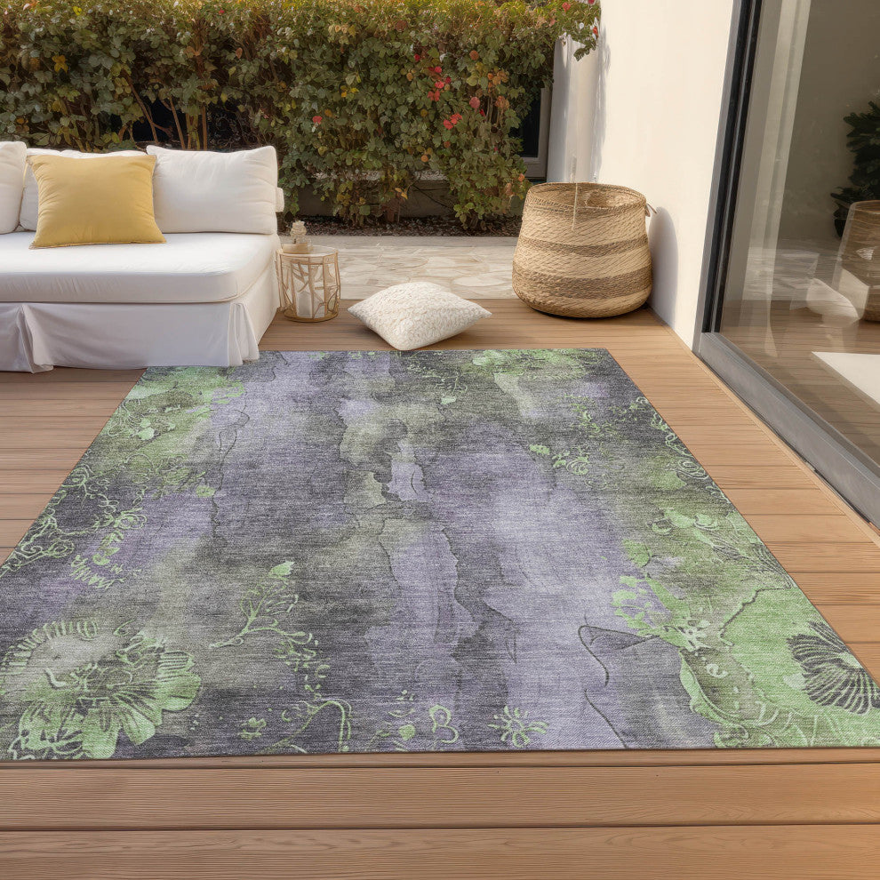 Machine Washable Indoor/Outdoor Chantille ACN1869 Violet 10' x 14' Rug