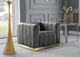 Marlon Velvet Upholstered Chair, Gray