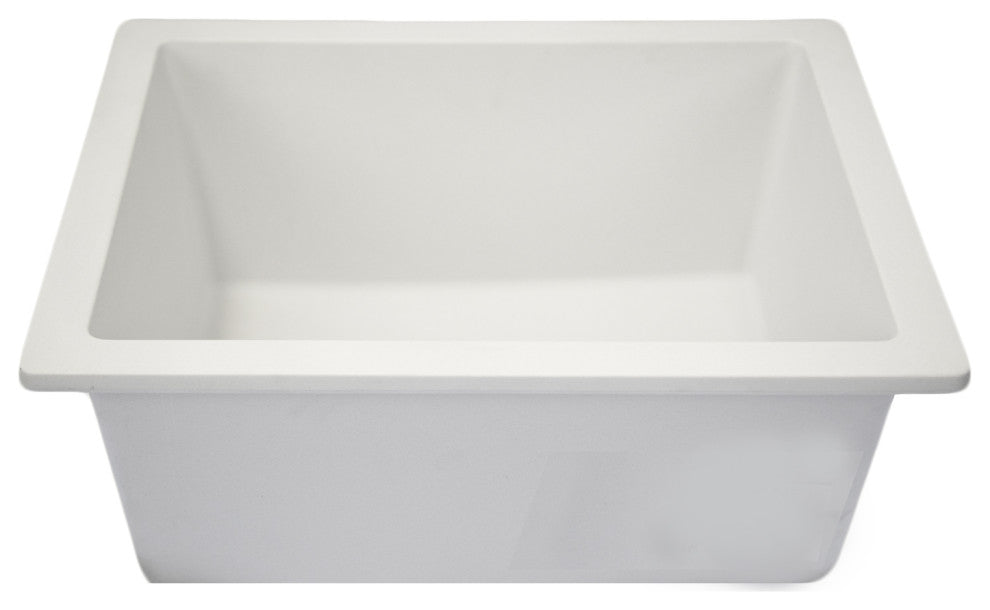 Nantucket Sinks PR1815-W Dual-mount Granite Composite Bar-Prep Sink in White