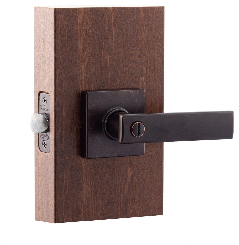 Craftsman Style Restroom Lever, Tuscan Bronze