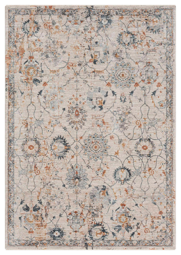 Manor Persian Floral Area Rug, Silver, 2'x2'11"