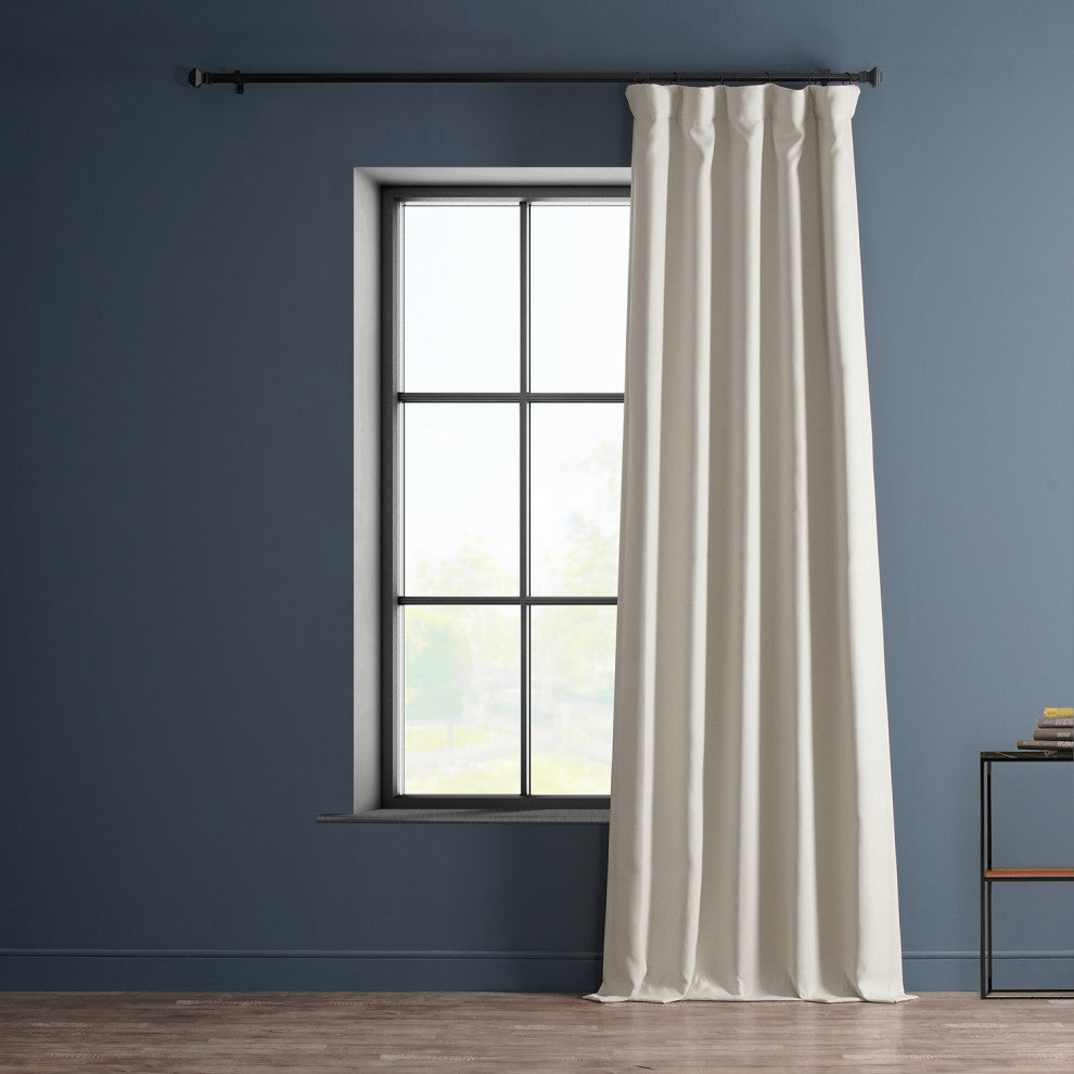 Faux Linen Darkening Curtain Single Panel, Birch, 50"x96"