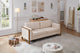 GDF Studio 79" Upholstered Fabric 3-Seater Sofa, Solid Wood Legs, Taupe