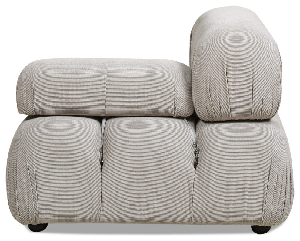 Marcel 36" Modular Arm Chair, Pebble Gray Corduroy