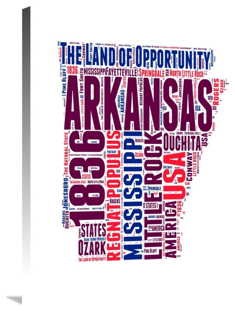 "Arkansas Word Cloud Map" Fine Art Print