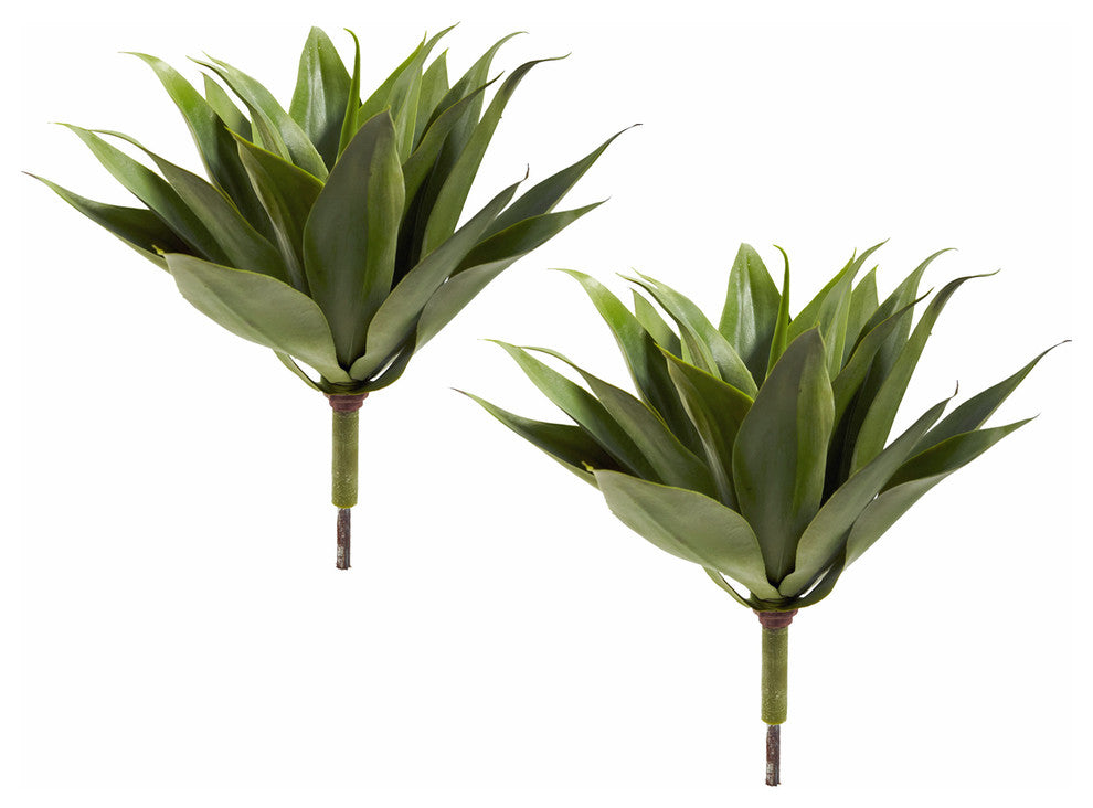 17" Agave Succulent Stems, Set of 2, Green