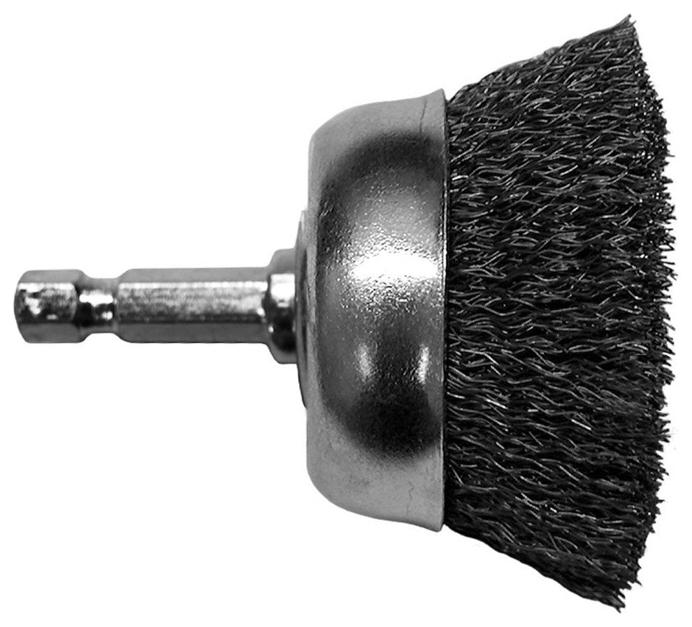 Wire Drill Cup Brush, Coarse Crimped, 2-3/4"