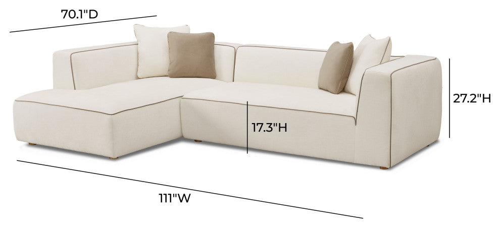 Tristine Linen Sectional, Left-Arm Facing