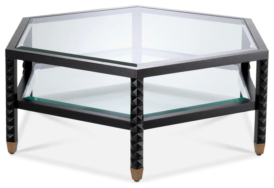 Black Hexagonal Coffee Table, Eichholtz Cornelius