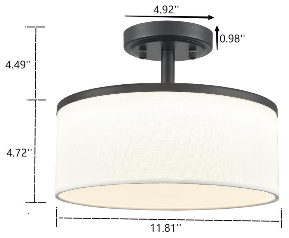 Modern Black LED Ceiling Light Dimmable 3000K-5500K