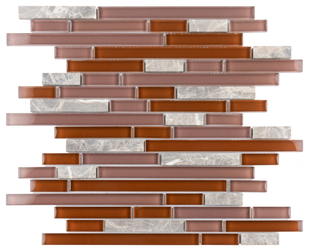 Tessera Piano Bordeaux Glass Wall Tile