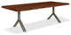 Brooks Dining Table, Y Base, 40"x116", Americano Top, Pewter Base