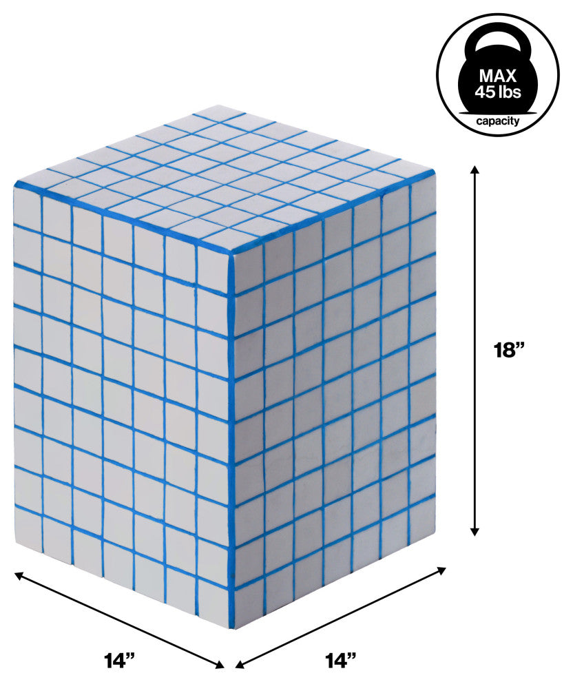 Callista 18" Modern Bohemian Ceramic Tiled Rectangle End Table