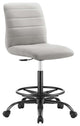 Modway Ripple Vegan Leather Armless Drafting Chair in Black/Light Gray